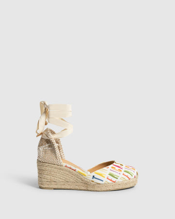 Carina Pala Talon Blanco/Multicolor Mujer | Castañer