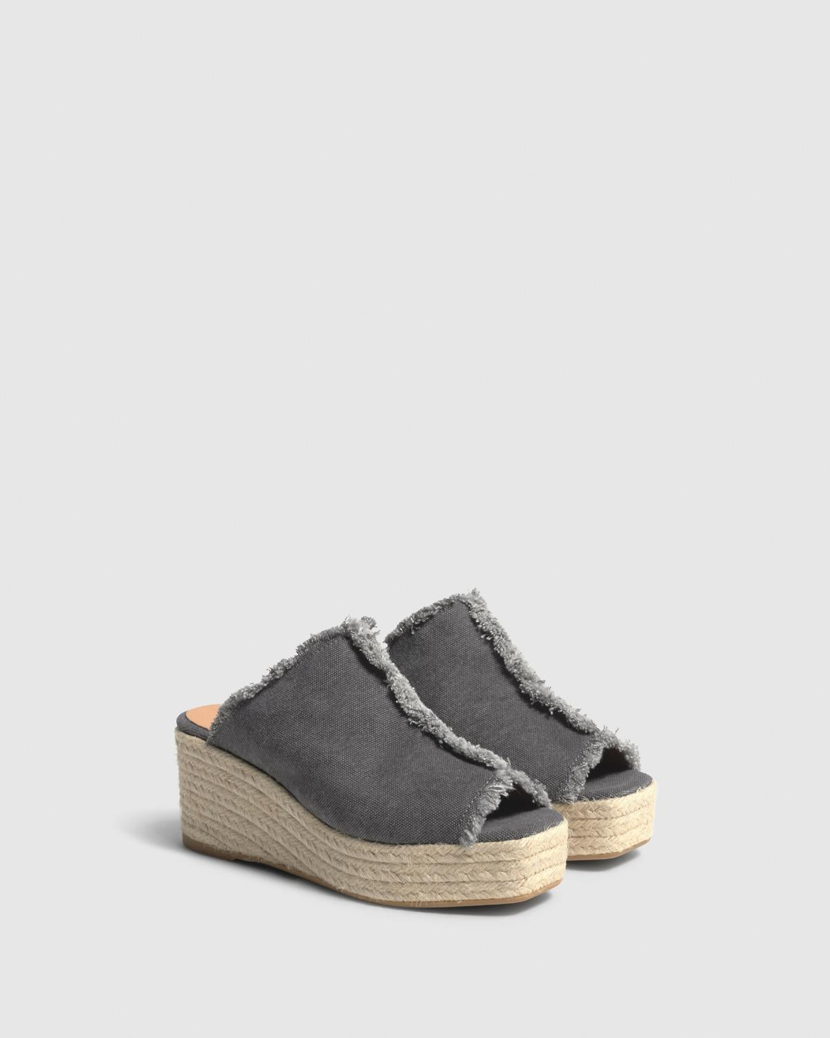 Zueco Queral Gris Canvas Bloque Mujer| Castañer