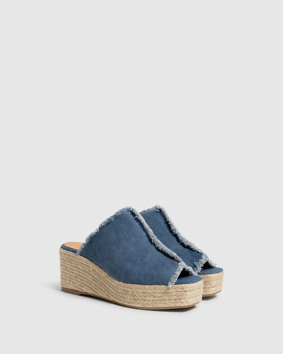 Queral Zueco Azul Denim Mujer | Castañer